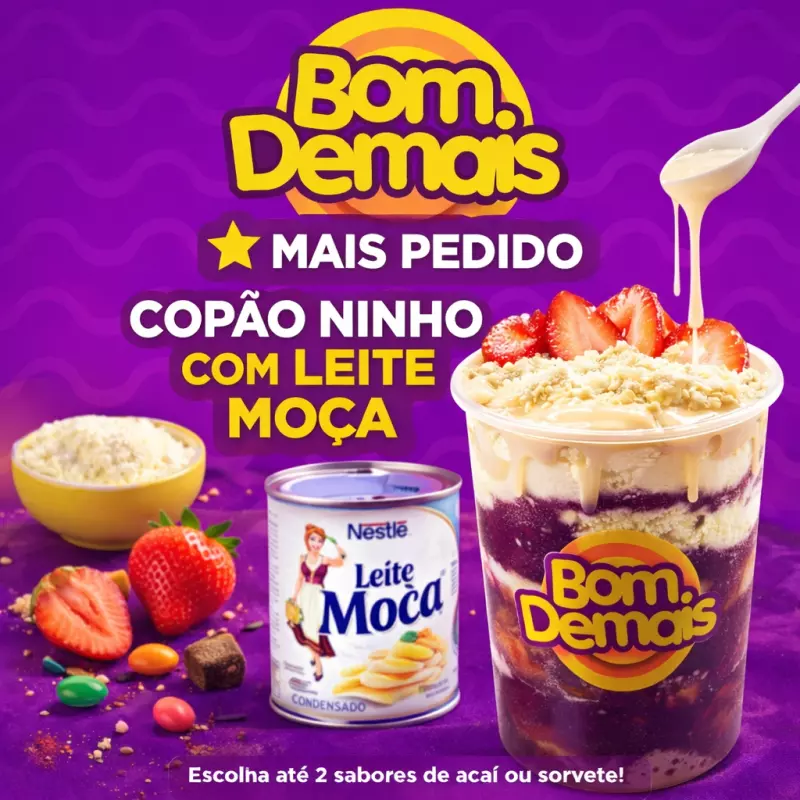 Açaí c/ Creme de Ninho e Leite Moça