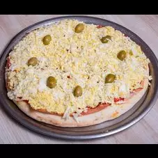 Pizza de huevo duro