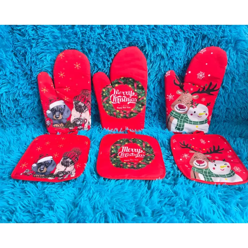 ❄️SET GUANTE DE COCINA NAVIDEÑO❄️