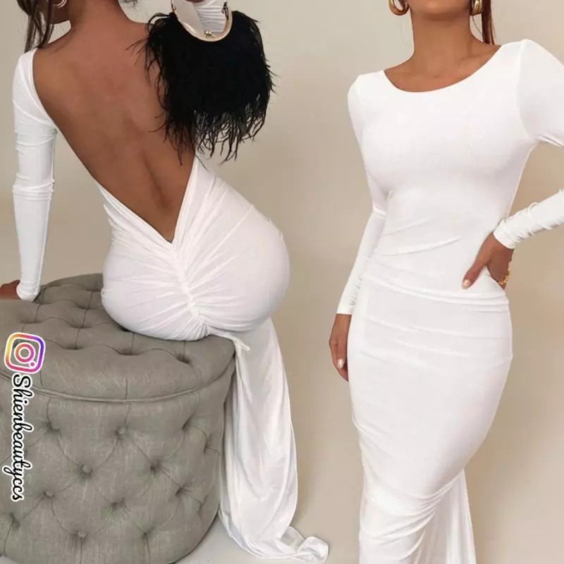 Vestido Blanco Manga Larga