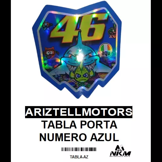 TABLA PORTA NUMERO AZUL