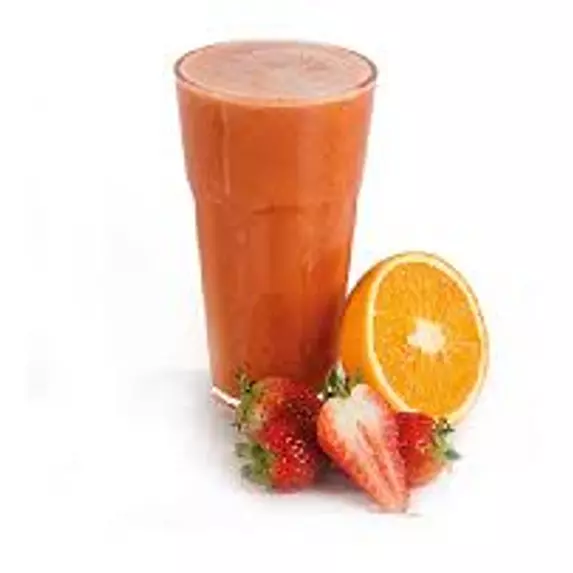 Suco de laranja com morango