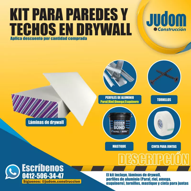 KIT PARED EN DRYWALL DOS CARAS