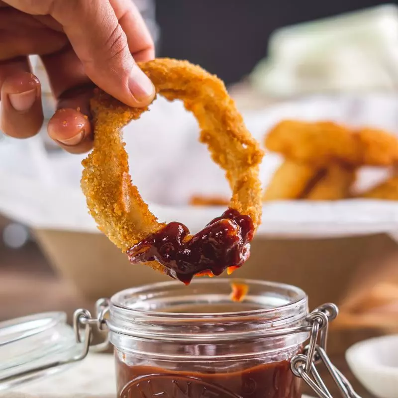 Aros de cebolla en panko