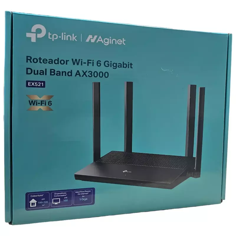 ROTEADOR TP-LINK WI-FI6 AX3000 EX521