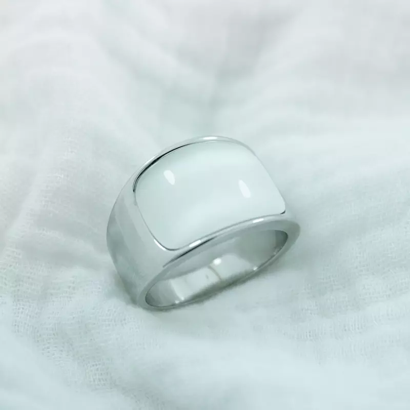 Silver&White Stone Ring