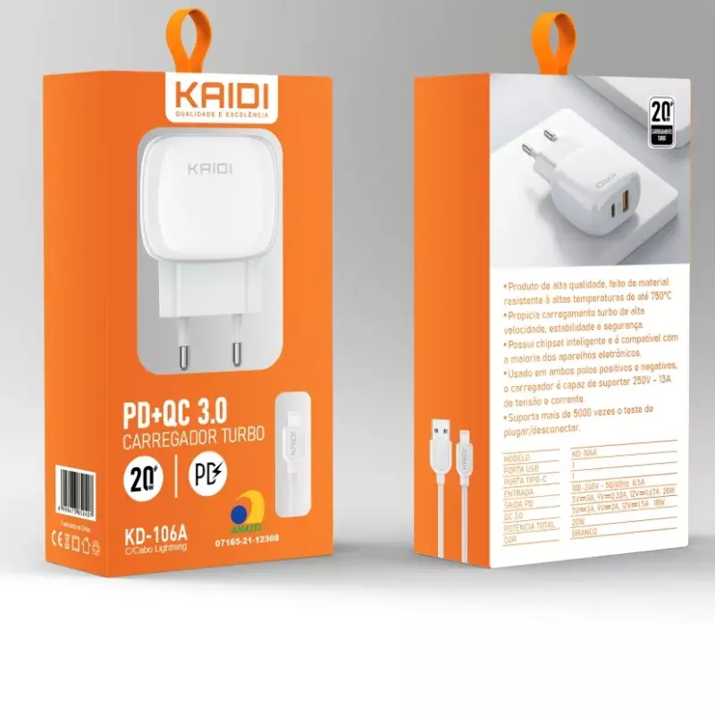 CARREGADOR KAIDI IOS KD-106A