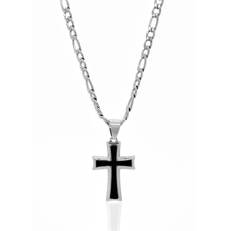 Silver&Black Cross Necklace