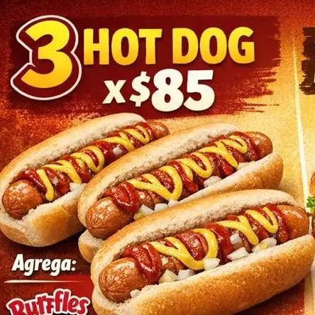 3 hot dog sencillos
