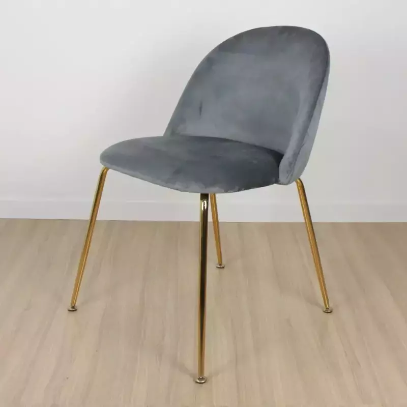 Silla Frank pana pata dorada Gris