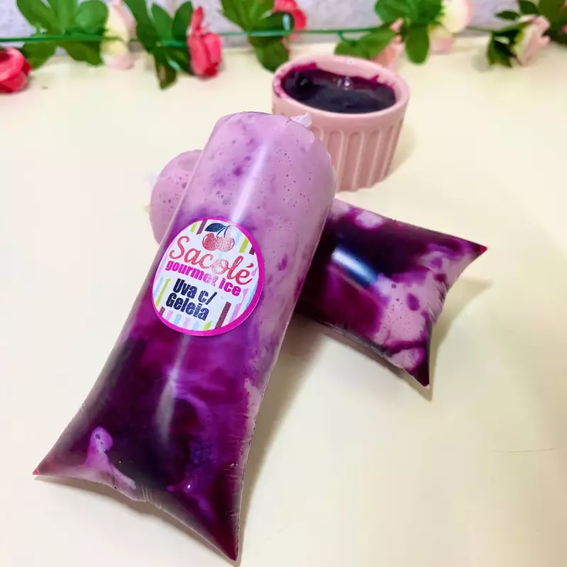 Sacolé Uva com Geleia caseira  s/uva