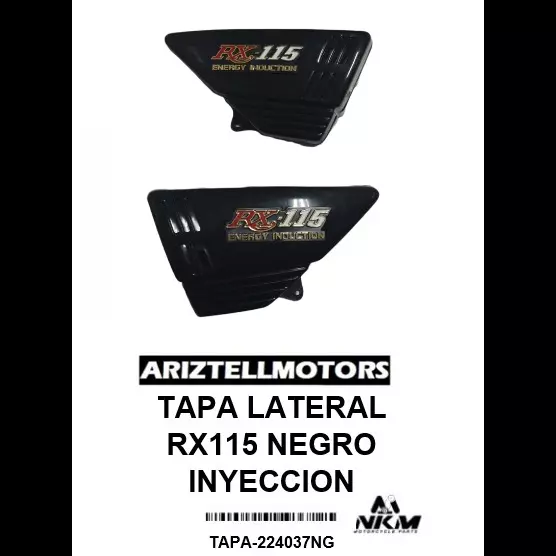TAPA LATERAL RX115 NEGRO INYECCION