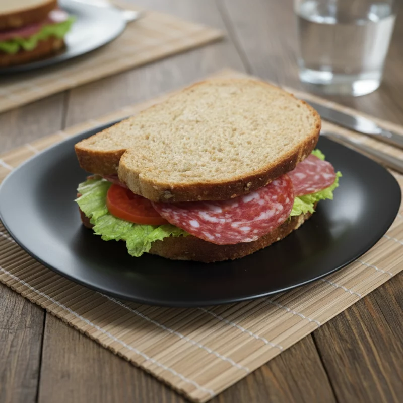 Lanche natural de Salame