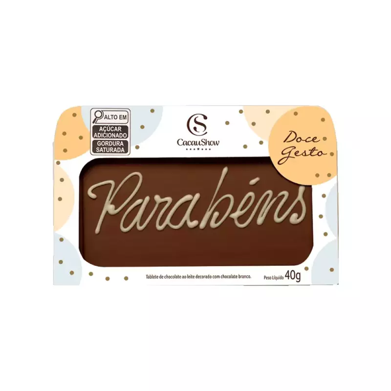 Tablete ao Leite Chocoarte Parabéns