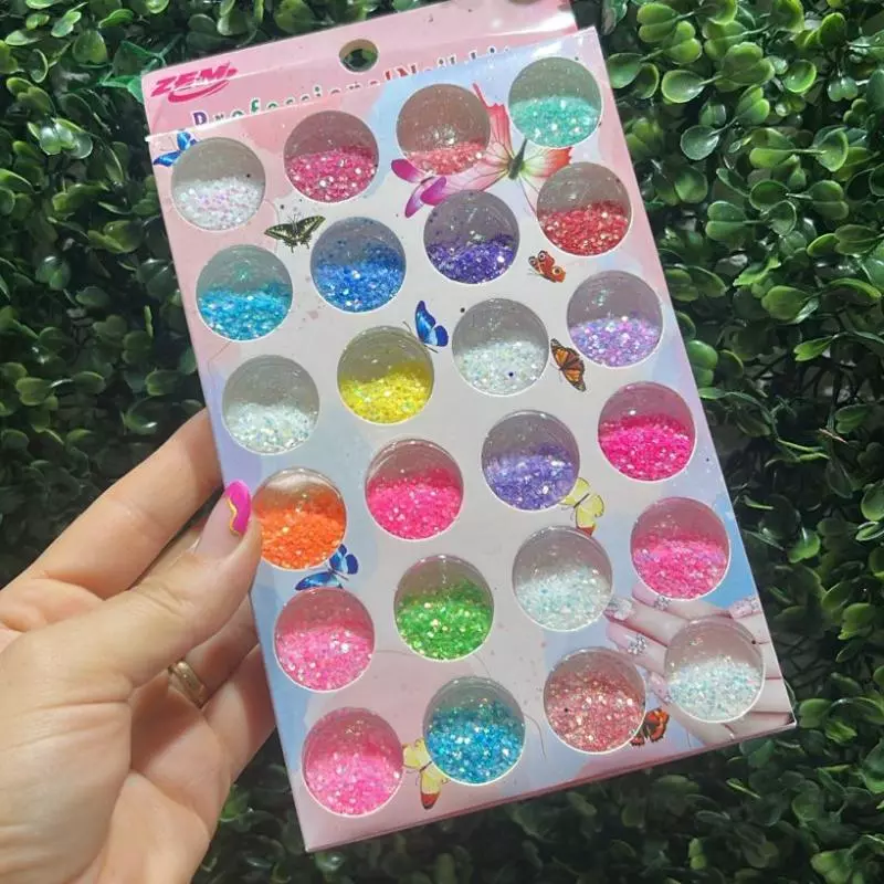 Cartela C/24 Glitter Flocado N.1