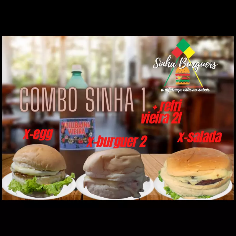Combo sinhá 1 + refri 2 litros