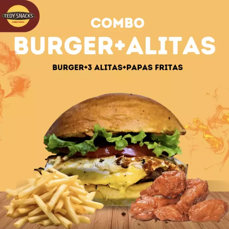 Combo burger + alitas