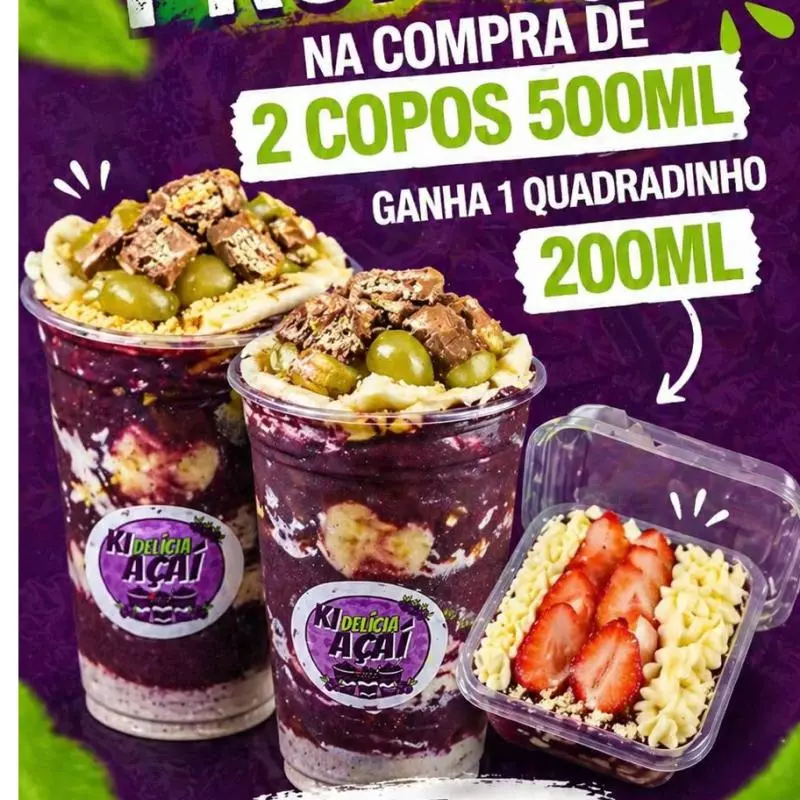 2 Copos 500ml + quadradinho 200ml