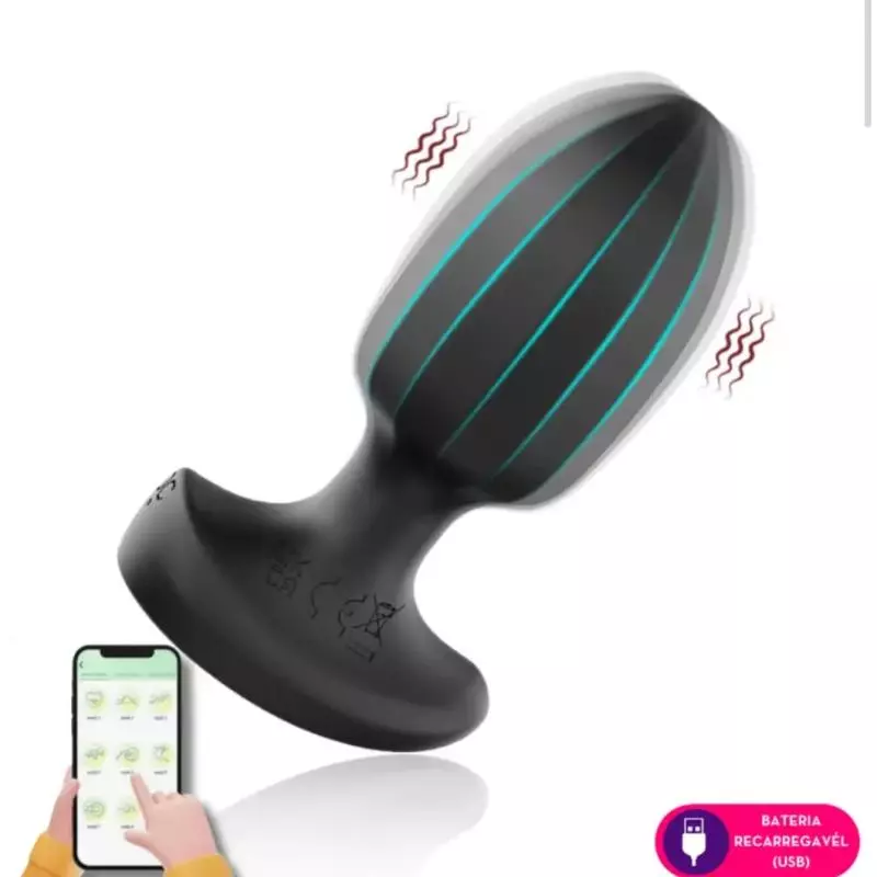 Plug anal vibratório por aplicativo