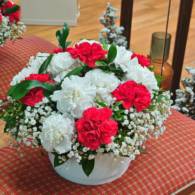 Centro redondo claveles