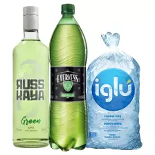 Combo Vodka Russkaya Green750ml