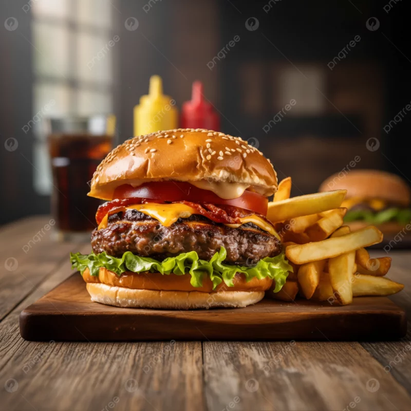 Hamburguesa Americana con papas