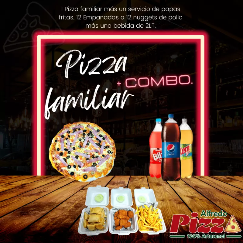 1 Pizza Familiar más Combo.