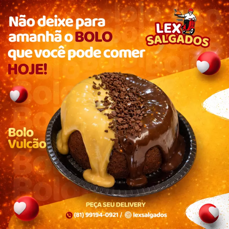 Bolo vulcão bem casado
