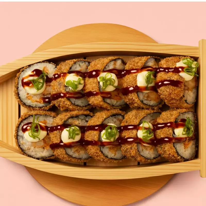 🍣Hot Roll Salmão e Kani-kama (10un)