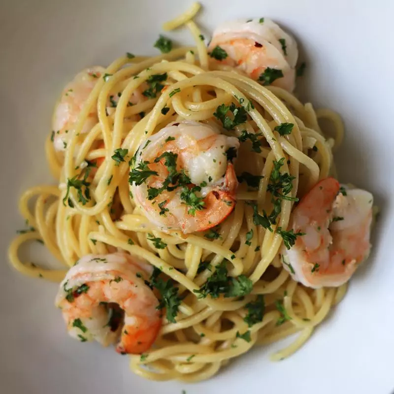 Pasta con Camarones