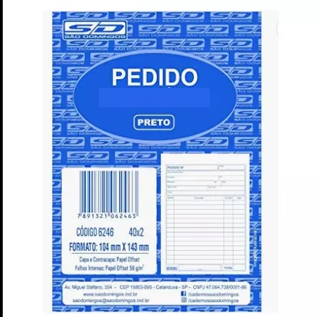Talão Pedido Preto (6866)