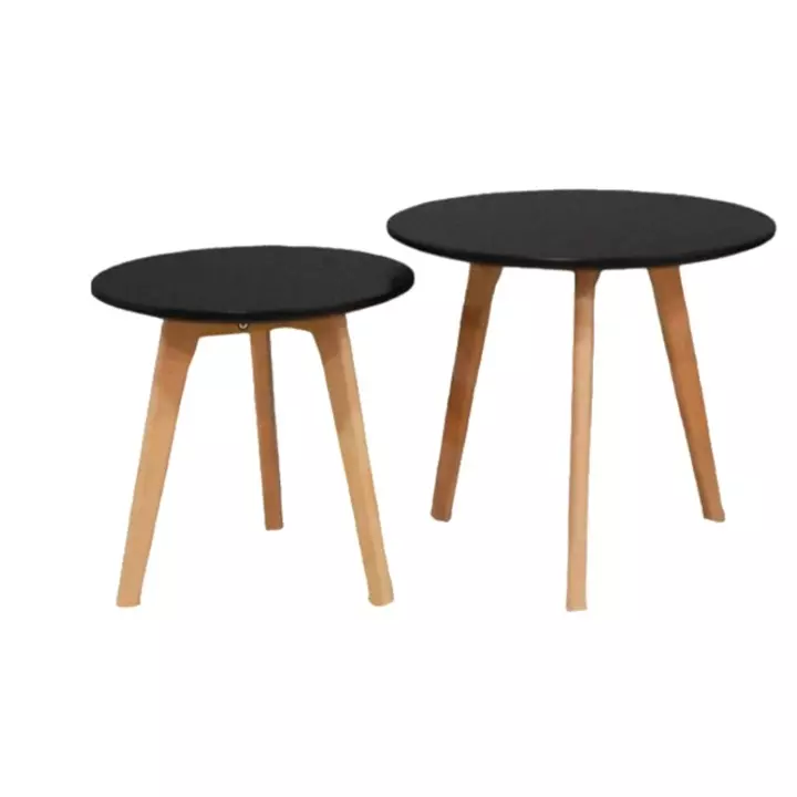 Mesa ratona doble redonda laqueada