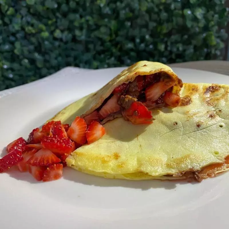 Morango, creme de avelã e cacau