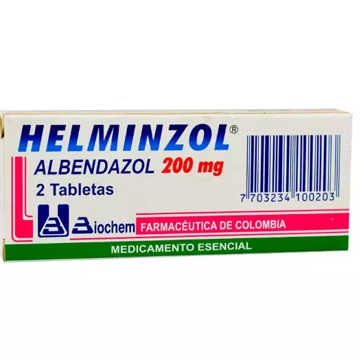 HELMINZOL 200MG 2 TABLETAS
