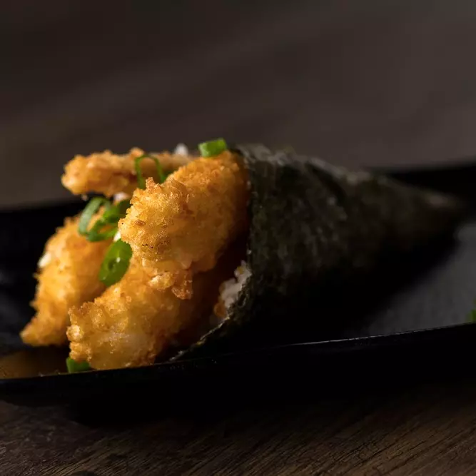 Temaki de Gambas Panadas