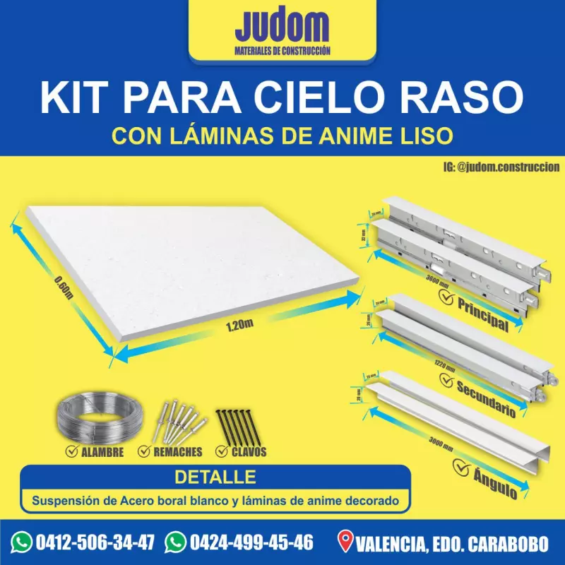 KIT CIELO RASO ANIME LISO+BORAL