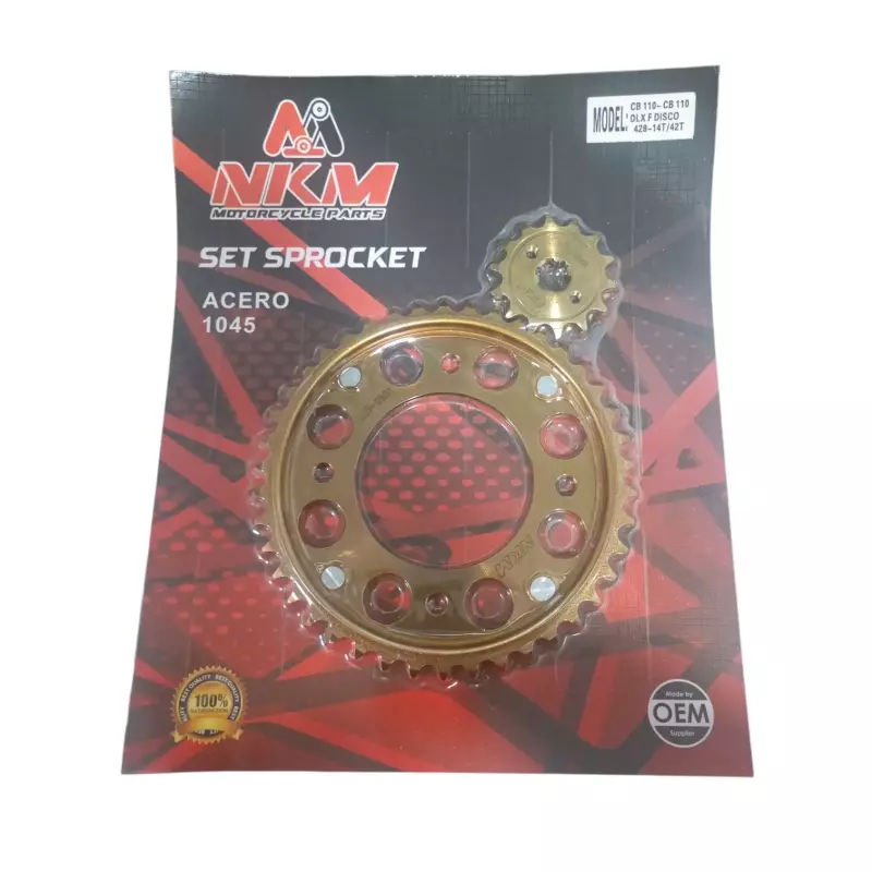 SET SPROCKET CB110 14X42 ORO NKM