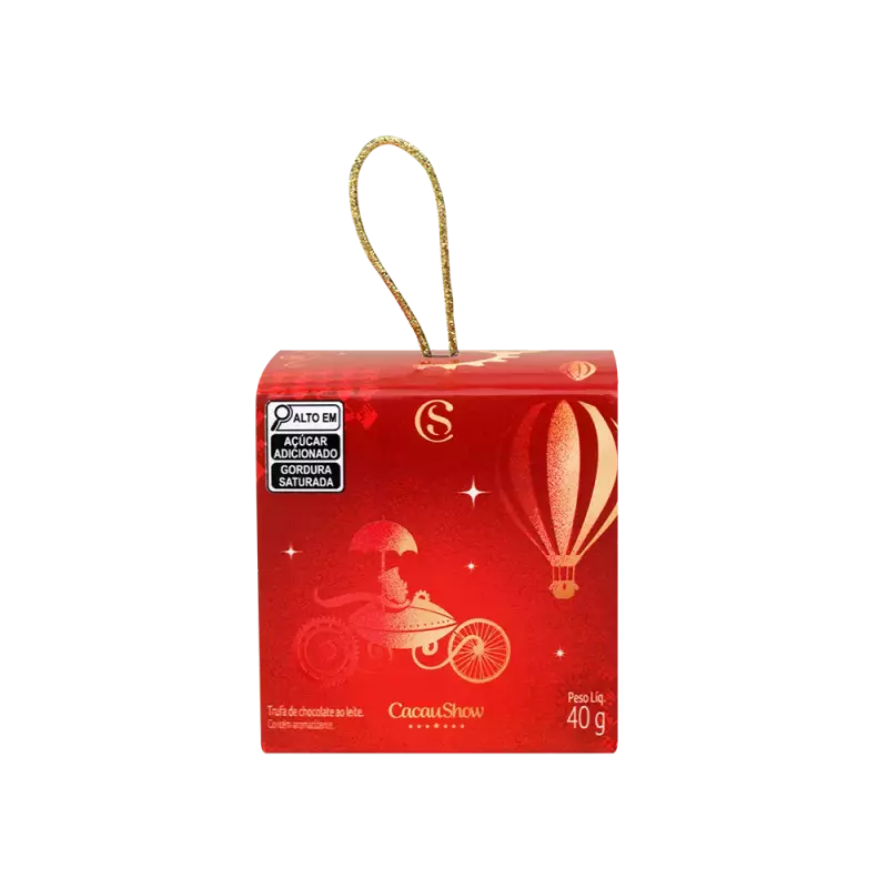 Cubo de Trufas Enfeite de Natal 40g