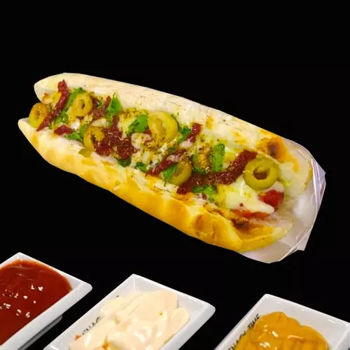 PIZZA DOG TOMATE SECO y RÚCULA