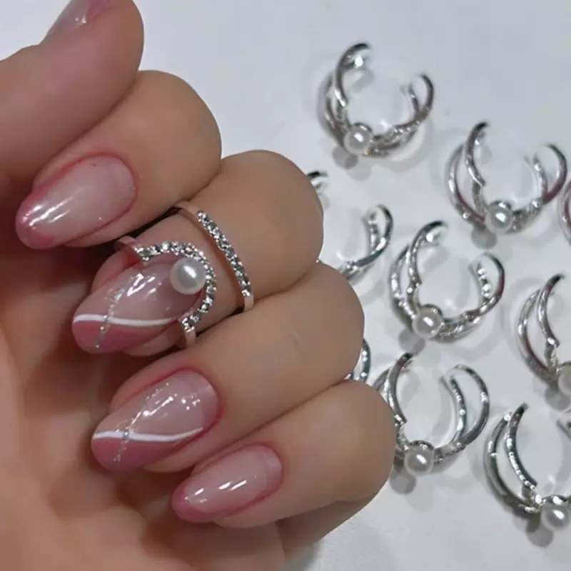 Anel Prata Ferradura C/Perola