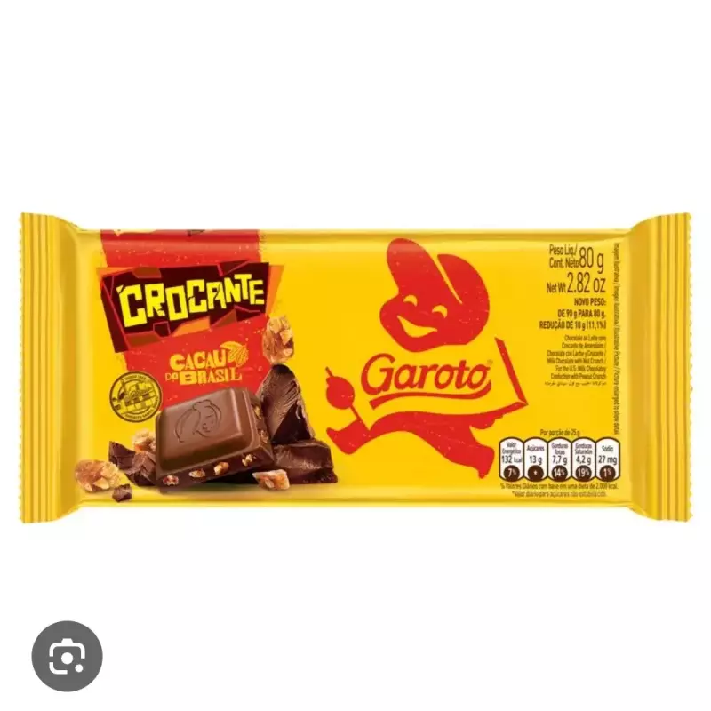 Barra Chocolate Garoto Crocante