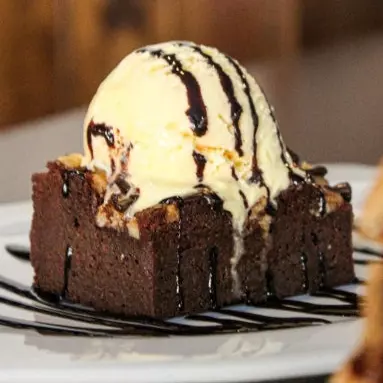 Brownie con nieve