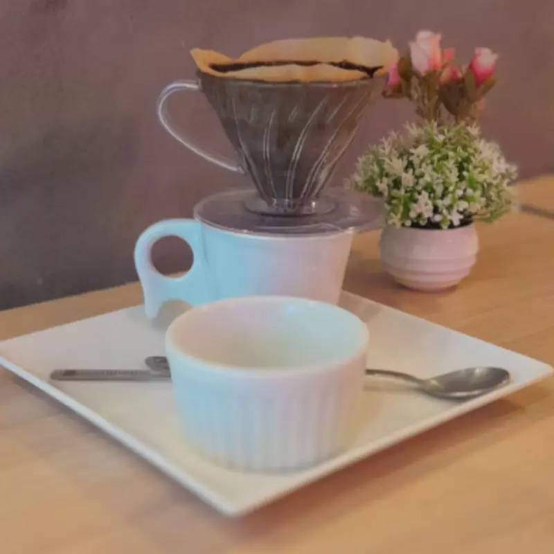 Café coado na hora