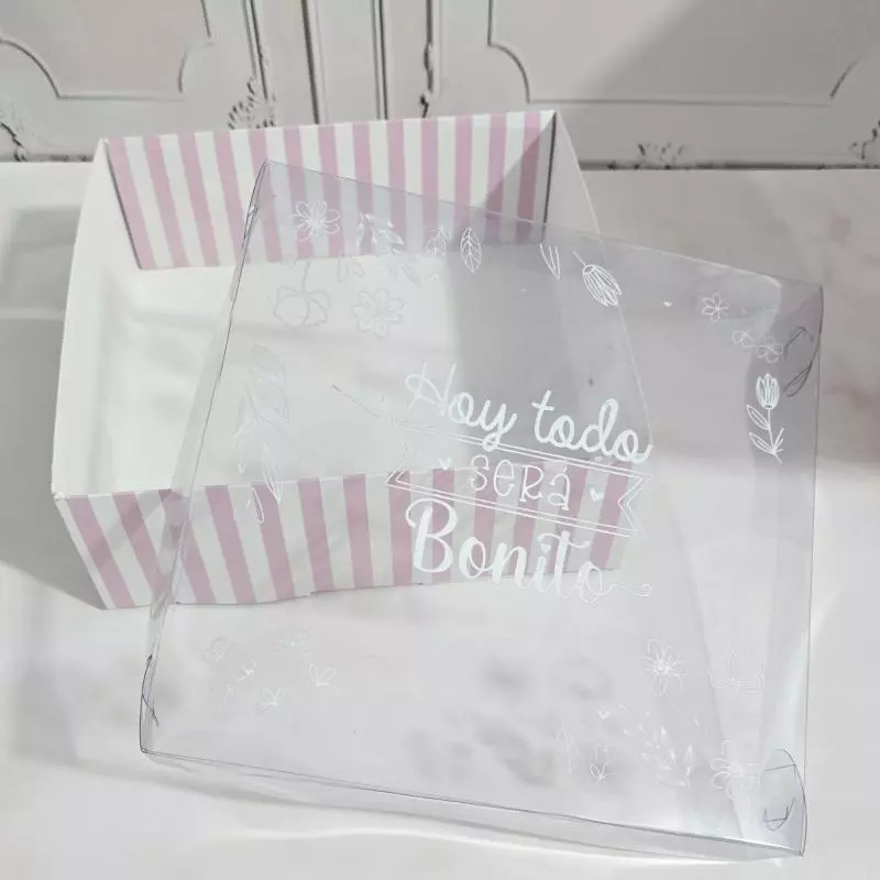 Caja cuadrada impresa mujer