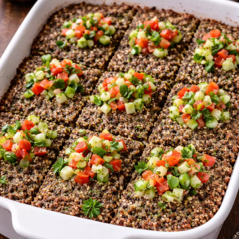 Quibe de carne com quinoa ao vinagre