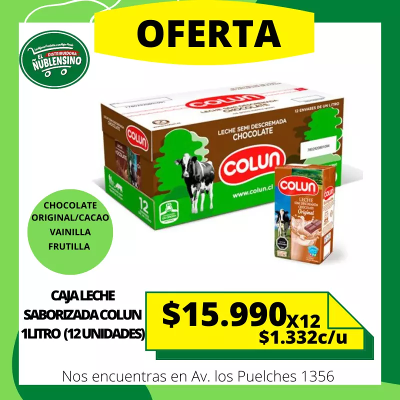 Caja Leche Colun saborizada 1 litro