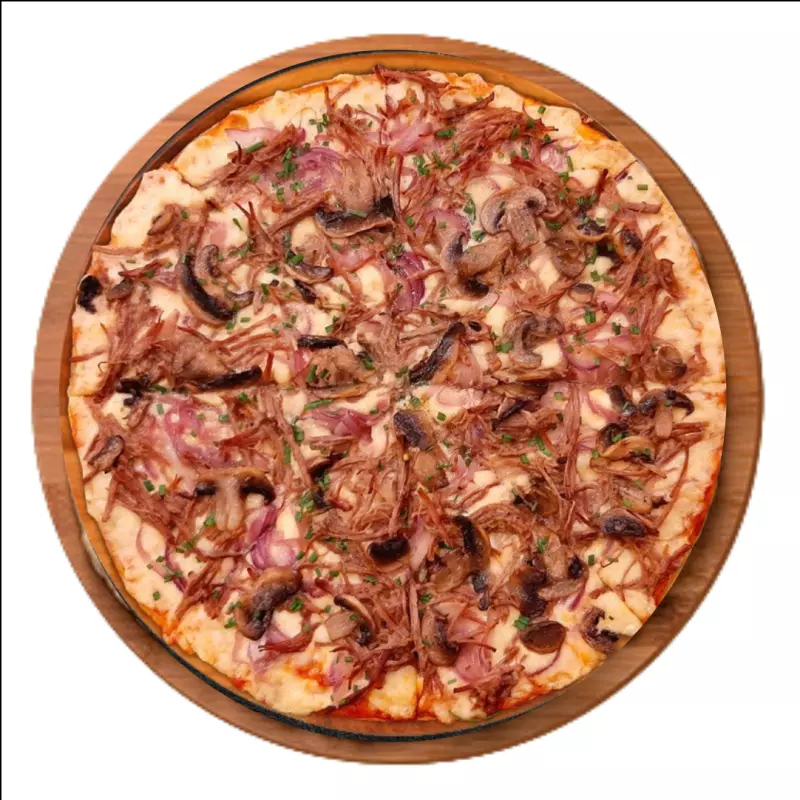 Carne desmechada  y cheddar: