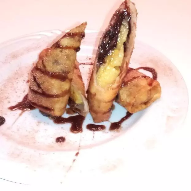 Harumaki banana com chocolate