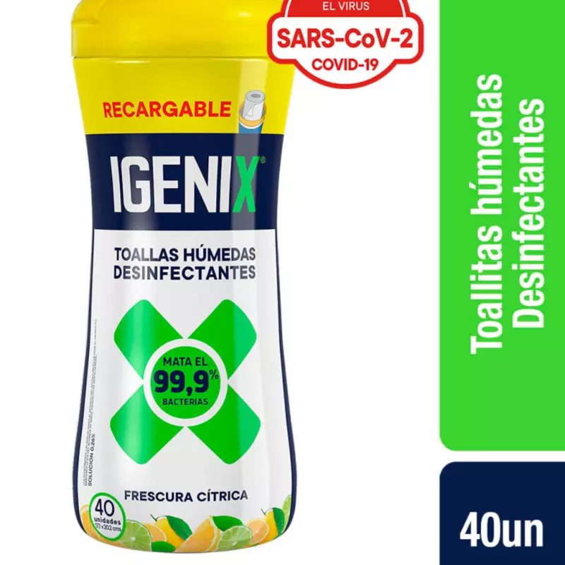 Toallitas húmedas desinfectante 40un
