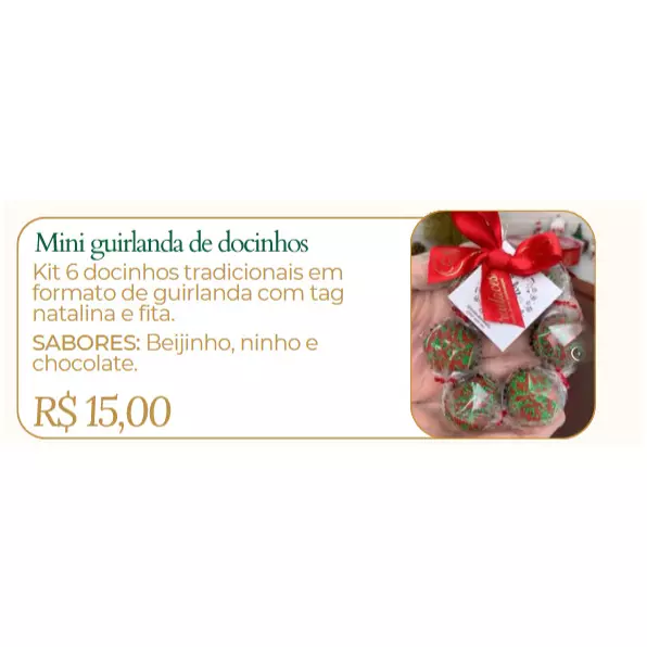 Mini guirlanda 6 docinhos de 20g